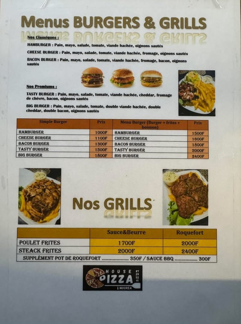 House Pizza — Burgers & grills